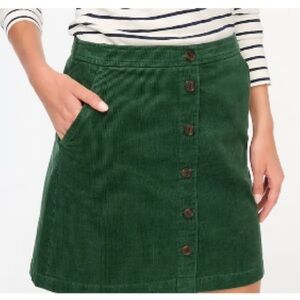 JCREW Forest Green Mini Skirt NWT